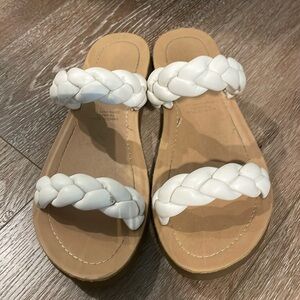 Cream braided sandals